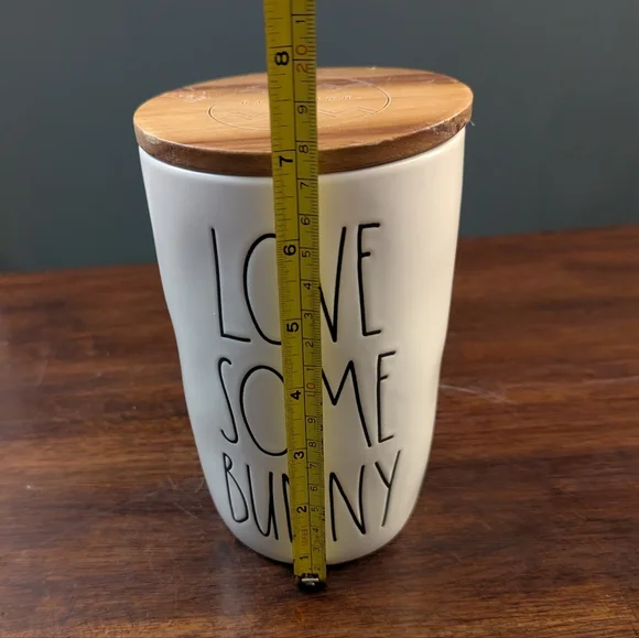 Rae Dunn White Ceramic Canister with Wooden Lid - Picture 6 of 7